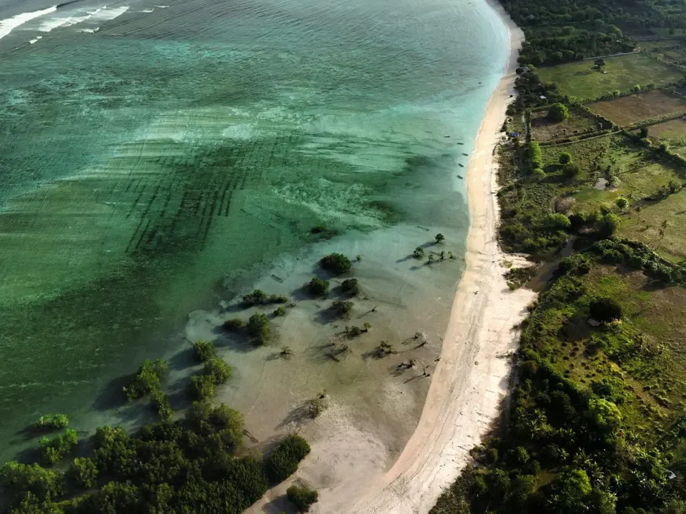 Aerial view of the West Sumbawa coastline