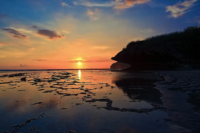 Golden sunset over the Sumbawa coast